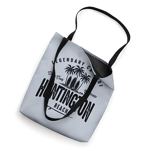 THREE VINTAGE SURFBOARDS AND PALMS - Huntington Beach Tote Bag