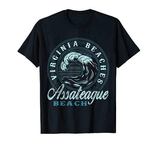 Assateague Beach Retro Wave Circle T-Shirt