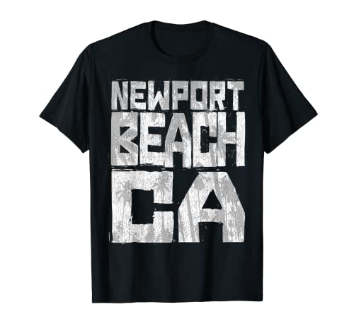 Newport Beach California Chunk Block Palms T-Shirt