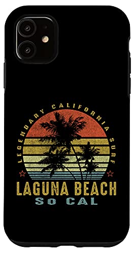 iPhone 12/12 Pro Laguna Beach Retro Palm Sunset - Beach Gifts Case