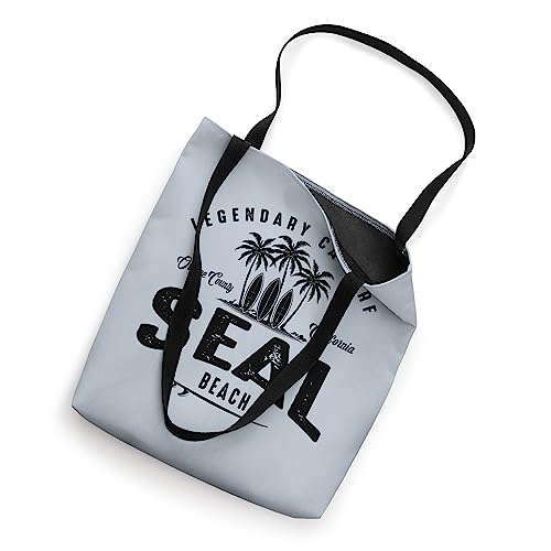 THREE VINTAGE SURFBOARDS AND PALMS - Seal Beach Tote Bag