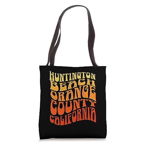 HUNTINGTON BEACH Vintage 60s Retro Waves Tote Bag