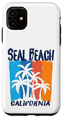 iPhone 12/12 Pro Seal Beach California Fun Colorful Palm Trees Design Case