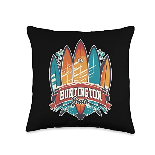Cool Edgy Surf Beach Designs Huntington Beach CA Rebel Surf Edgy Surfboard Design Throw Pillow