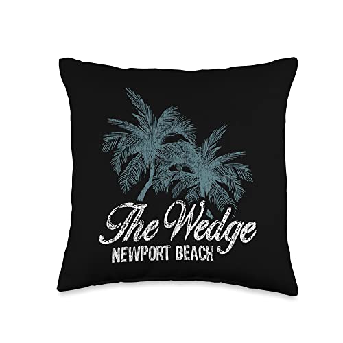 Hawaiian Surf Beach The Wedge Newport Beach California-Two Big Palms Throw Pillow