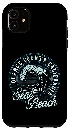 Seal Beach Retro Wave Circle - Beach Gift Case