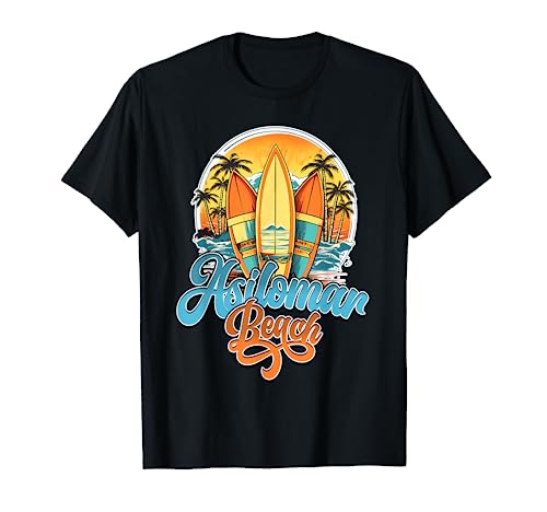 Asilomar Retro Vintage Three Surfboard and Palm Circle T-Shirt