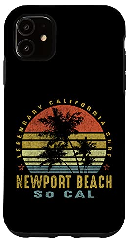 Newport Beach OC Retro Palm Sunset - Beach Gifts Case