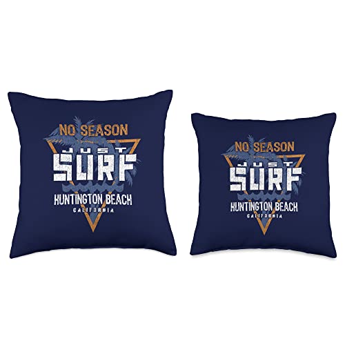 My Favorite Beach No Season Just Surf-Huntington Beach California Throw Pillow
