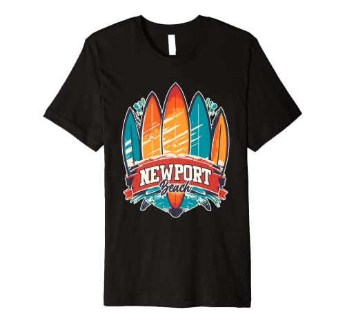 Newport Beach Rebel Surf Edgy Surfboard Design Premium T-Shirt