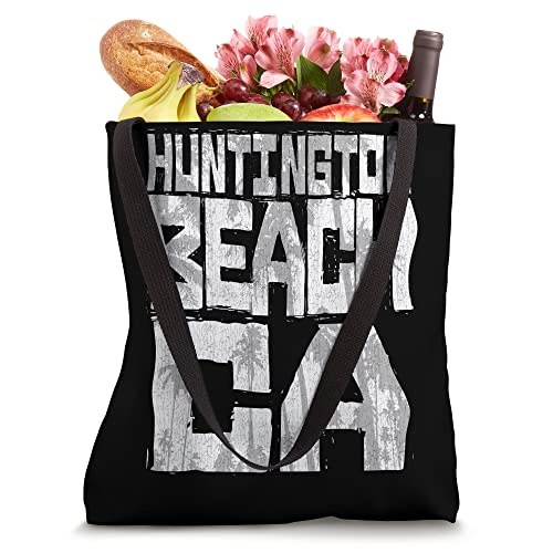 Huntington Beach CA - Chunk Block Palms Tote Bag