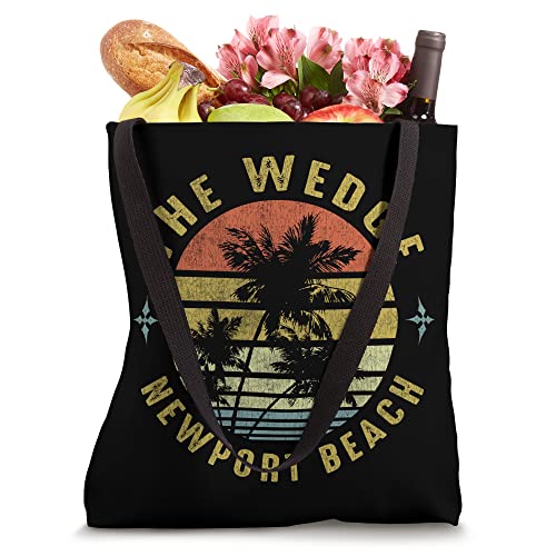 The Wedge, Newport Beach Retro Palm Sunset -Beach Design Tote Bag