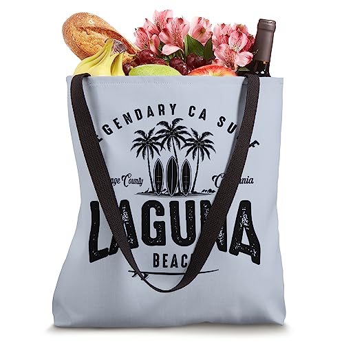 THREE VINTAGE SURFBOARDS AND PALMS - Laguna Beach Tote Bag
