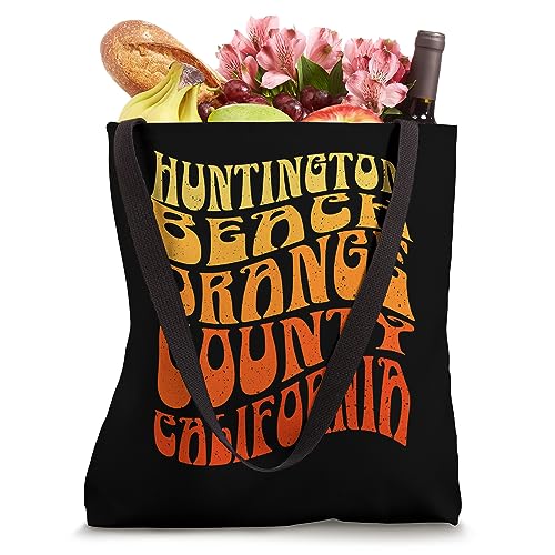 HUNTINGTON BEACH Vintage 60s Retro Waves Tote Bag