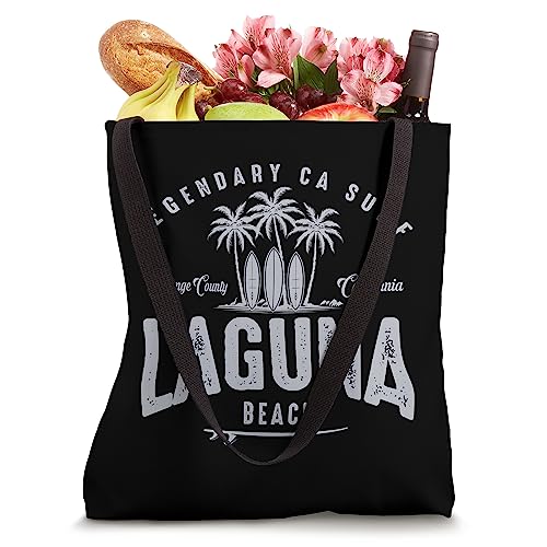 THREE VINTAGE SURFBOARDS AND PALMS - Laguna Beach Tote Bag