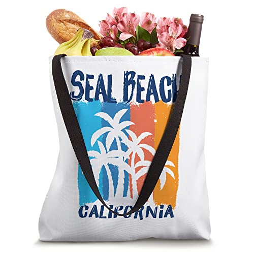 Seal Beach California Fun Colorful Palm Trees Design Tote Bag