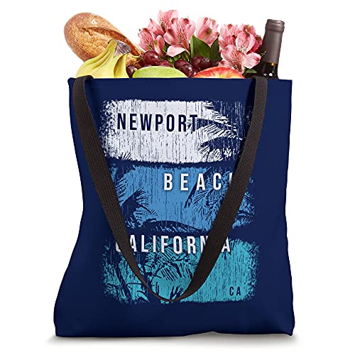 Newport Beach California CA Brush Strokes and Palms Tote Bag