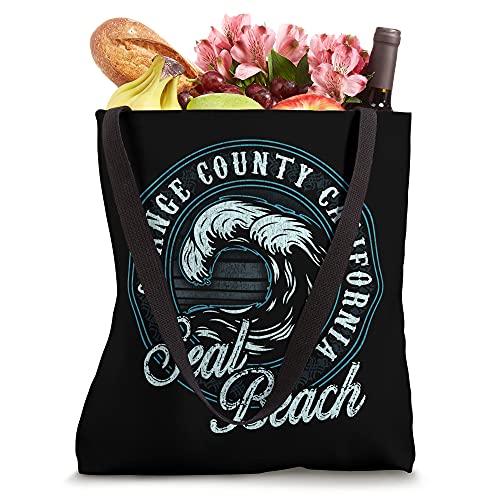 Seal Beach Retro Wave Circle - Beach Gift Tote Bag