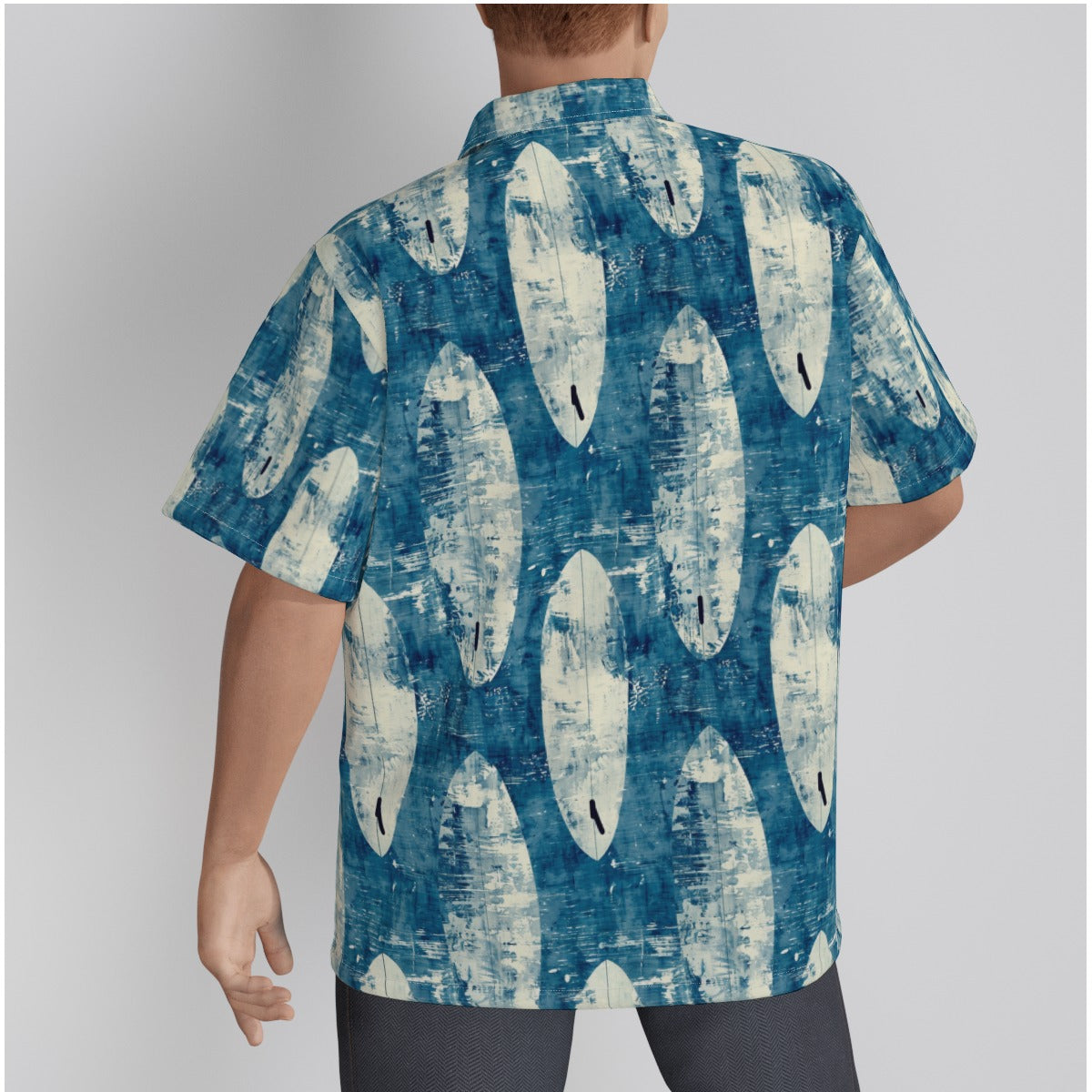 All-Over Print Men's Hawaiian Shirt With Button Closure