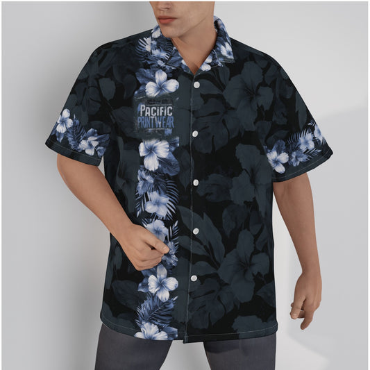 All-Over Print Men's Hawaiian Shirt With Button Closure