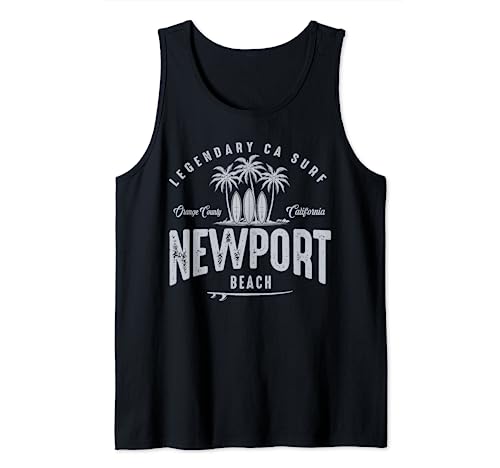 THREE VINTAGE SURFBOARDS AND PALMS - Newport Beach Tank Top