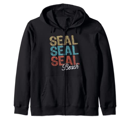 SEAL BEACH Three Tone Palm Zip Hoodie