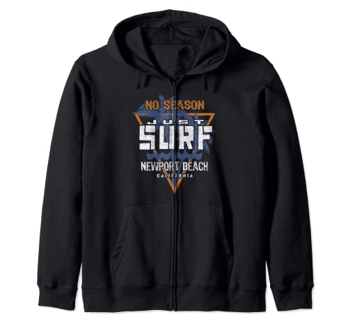 No Season Just Surf - Newport Beach California Zip Hoodie