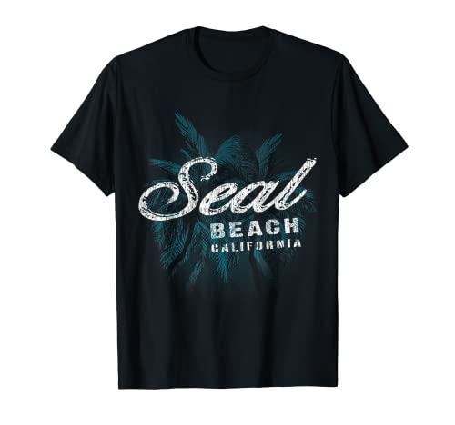 Seal Beach - Palm Cluster Distressed Stamp T-Shirt