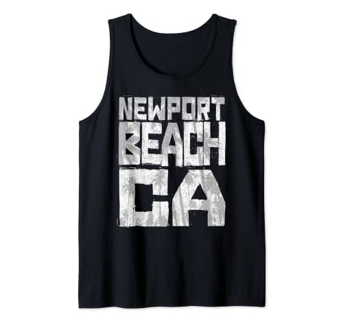 Newport Beach California Chunk Block Palms Tank Top