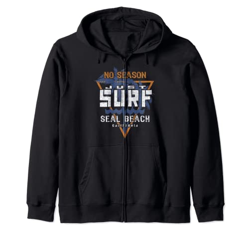 No Season Just Surf - Seal Beach California Zip Hoodie