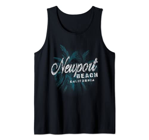 Newport Beach - Palm Cluster Distressed Stamp Tank Top
