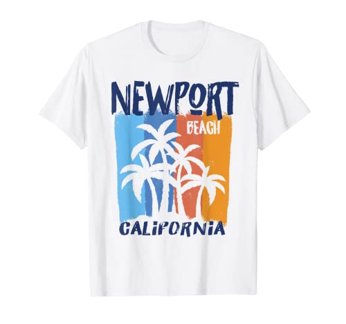 Newport Beach California Fun Colorful Palm Trees Design T-Shirt