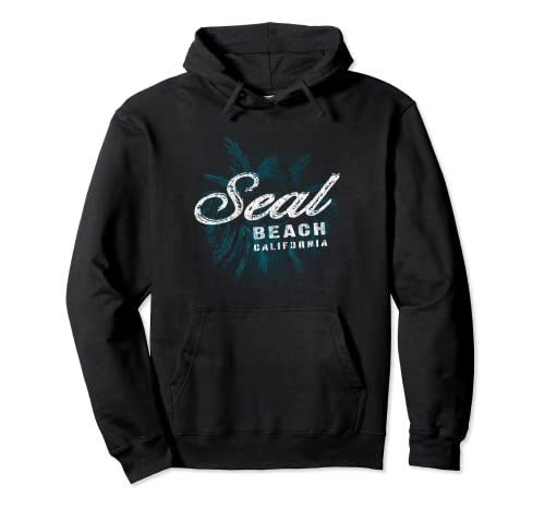 Seal Beach - Palm Cluster Distressed Stamp Pullover Hoodie
