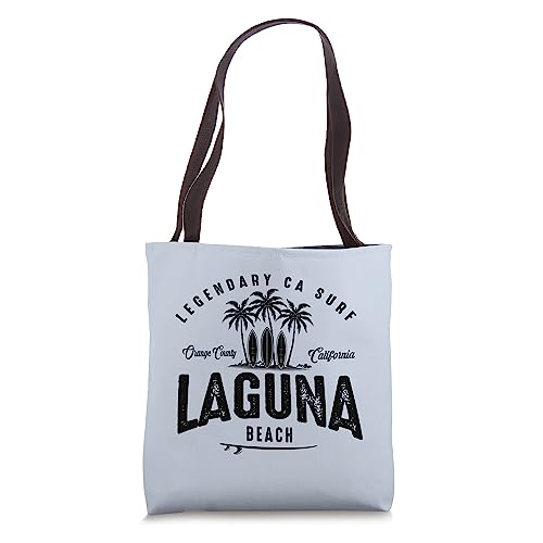 THREE VINTAGE SURFBOARDS AND PALMS - Laguna Beach Tote Bag