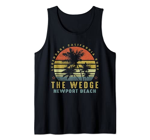 The Wedge Newport Beach Retro Palm Sunset - Beach Gift idea Tank Top