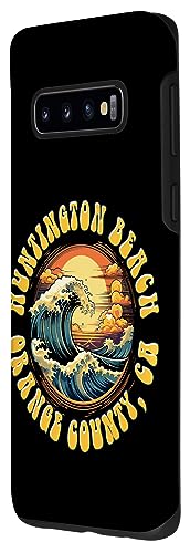 Vintage Huntington Beach Waves Sunset Des - Edgy Retro Case