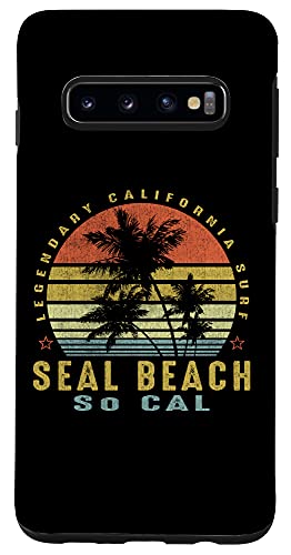 Seal Beach Retro Palm Sunset - Beach Gifts Case