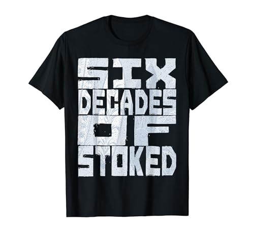 Six Decades of Stoked - Trendy Vintage Surfboard Design T-Shirt