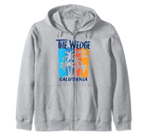 The Wedge Newport Beach California Fun Colorful Palm Trees Zip Hoodie