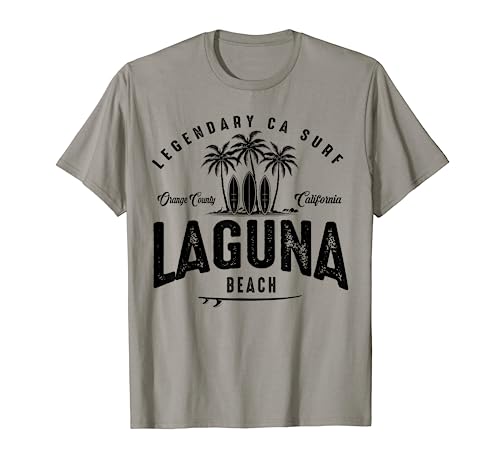 THREE VINTAGE SURFBOARDS AND PALMS - Laguna Beach T-Shirt