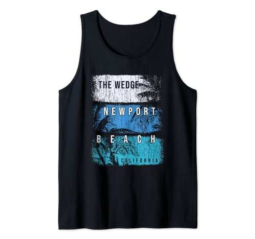 The Wedge Newport Beach California Brush and Palms Tank Top