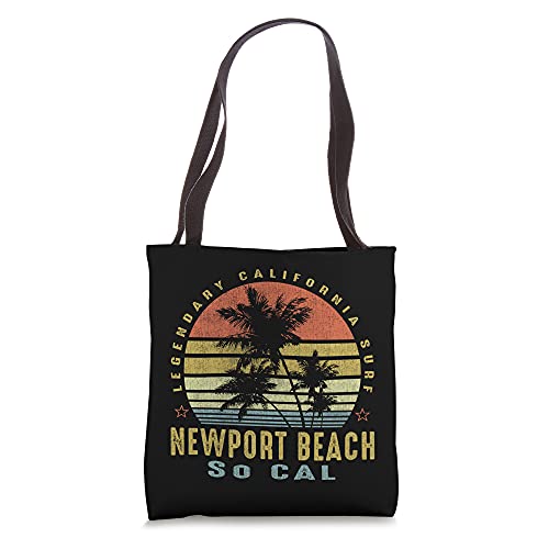 Newport Beach OC Retro Palm Sunset - Beach Gifts Tote Bag
