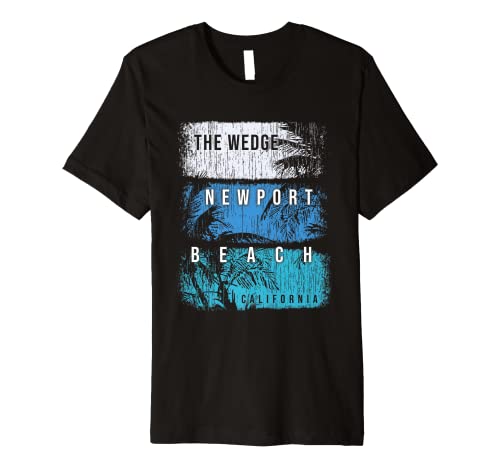 The Wedge Newport Beach California Brush and Palms Premium T-Shirt
