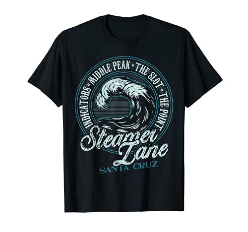 Steamer Lane Retro Wave Circle - Beach Gift T-Shirt