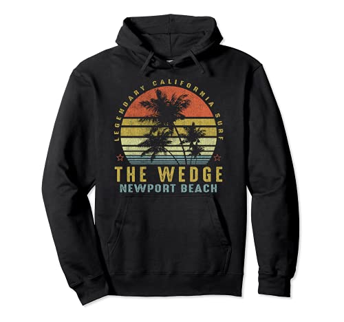 The Wedge Newport Beach Retro Palm Sunset - Beach Gift idea Pullover Hoodie
