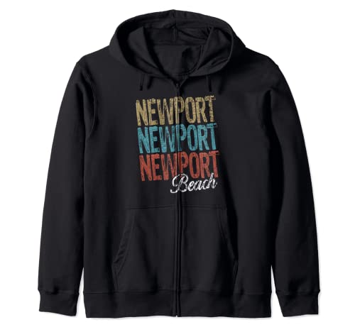 NEWPORT BEACH Three Tone Palm Zip Hoodie