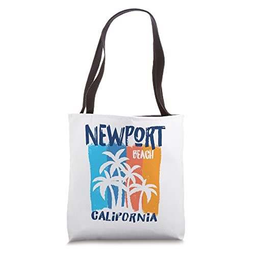 Newport Beach California Fun Colorful Palm Trees Design Tote Bag