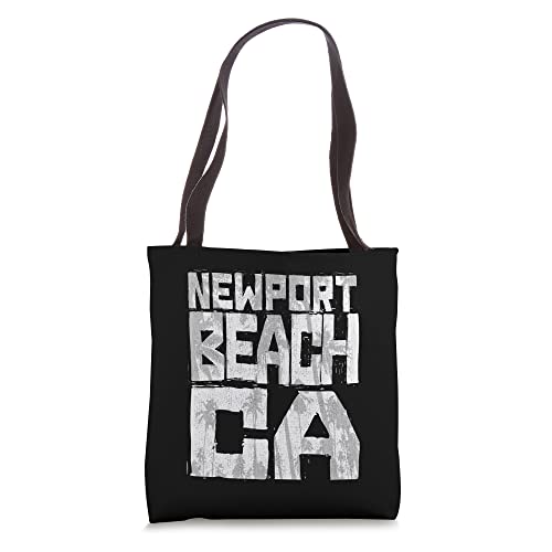 Newport Beach California Chunk Block Palms Tote Bag