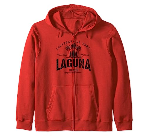THREE VINTAGE SURFBOARDS AND PALMS - Laguna Beach Zip Hoodie