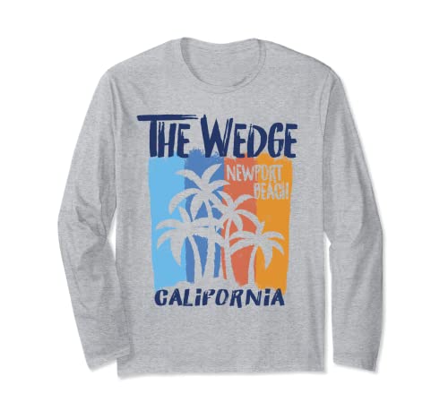 The Wedge Newport Beach California Fun Colorful Palm Trees Long Sleeve T-Shirt